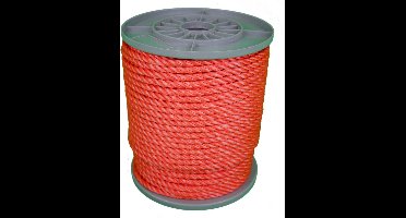 100 mtr - Touw PP - Oranje - 6mm - Geslagen Koord