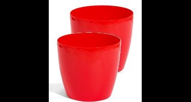 Bloempot Rond Duo 19cm KORAALROOD Prosperplast / 2 STUKS ! /