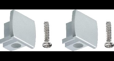 PAULMANN URail eindstuk chroom mat, 2 stuks