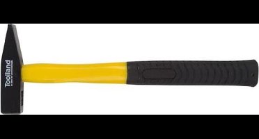Toolland Bankhamer, stalen kop 300 g, glasvezelsteel voor kracht & duurzaamheid, geel/zwart