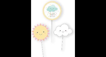 Witbaard Decoratiesticks Sunshine Baby 31 Cm Wit/geel 3 Stuks