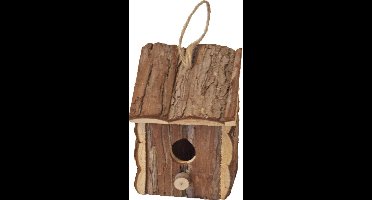 Broedhuis natural vierkant met schuindak ophangbaar 16 cm