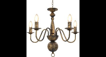 vidaXL - Kroonluchter - 5xE14 - antiekzwart