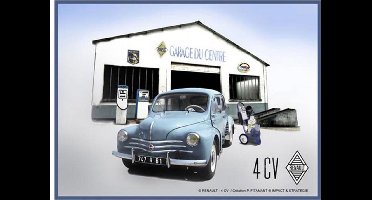 metalen wandbord 4CV garage 20 x 30 cm