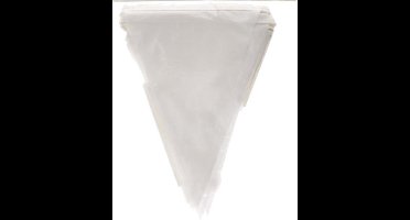 Vlaggenlijn wit vlagelijn 15 vlaggen ca 10 meter lang 29 cm hoog en 20 cm lang