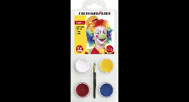 Eberhard Faber schminkset - clown - wit, geel, rood, blauw - EF-579024