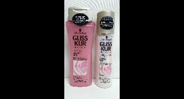Gliss Kur - 2 x Shampoo Liquid Silk 250 ml + 2 x Anti-Klit Spray Liquid Silk 200 ml - Voordeelverpakking