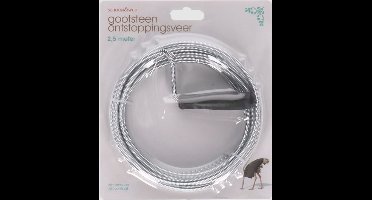 Gootsteen Ontstoppingsveer - Zilver / Zwart - Universeel Toepasbaar - Bad / Douche / Keuken - 2.5 Meter