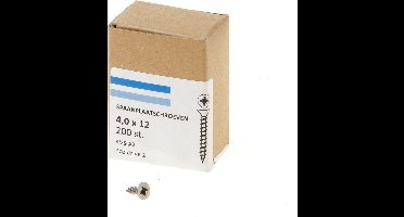 Hoenderdaal Spaanplaatschroef RVS platverzonken kop PZ2 voldraad 4.0X12 (per 200 stuks)