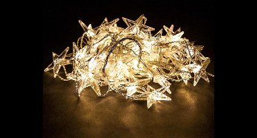 Gordijnverlichting 50 LED - Warm wit - Sterren - 90 x 200 cm - Warm white