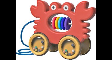 Luna Trekfiguur Krab Junior 31,5 X 11 X 14 Cm Rood/geel