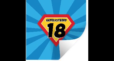 Muurstickers - Sticker Folie - Verjaardag - 18 jaar - Cape - 30x30 cm - Plakfolie - Muurstickers Kinderkamer - Zelfklevend Behang - Zelfklevend behangpapier - Stickerfolie