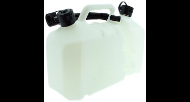 Benson Plastic brandstof jerrycan - 8 liter - drukventiel - flexibele tuit - wit