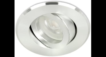 LED Midi inbouwspot Finn -Rond RVS Look -Extra Warm Wit -Niet Dimbaar -3.4W -Integral LED