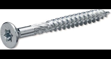 Homefix - Spaan-plaat-schroef. platkop.verzinkt.hout-schroef. bit poz- 3. 6.0 x 100 mm - 75 stuks.