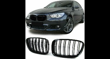 Grill Nieren Voor Bmw 5 Serie GT F07 Glans Zwart M Look Dubbele Spijl
