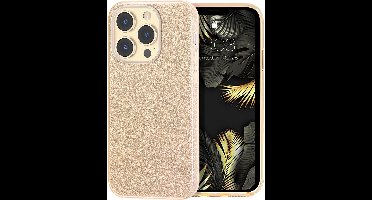 Hoesje Geschikt voor iPhone 13 Pro Max Hoesje Glitters Siliconen Goud - Glitter Hoesje Geschikt voor iPhone 13 Pro Max hoesje TPU Case - Cover