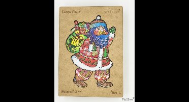 VinkToys® Legpuzzel - Kerstman A3 - Houten jigsaw kerst puzzel Kerstman A3 - Houten Kerst Puzzel - 308 stukjes