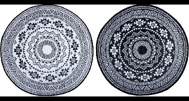 Esschert - Design - Buitenkleed - 180 - cm - zwart - en - wit - OC18