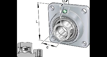 INA Flenslagerblok gietijzer - PCJ25-XL-N