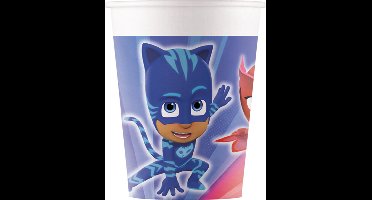 Procos Bekers Pj Masks Junior 200 Ml 8 Cm Karton Blauw 8 Stuks
