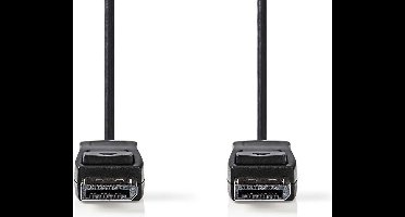 DisplayPort-Kabel - DisplayPort Male - DisplayPort Male - 4K@60Hz - Vernikkeld - 3.00 m - Rond - PVC - Zwart - Polybag