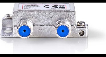 Nedis Satellietsplitter - 5 - 2400 MHz - 6.5 dB - Aantal ingangen: 1 - Outputs: 2 - Impedantie externe speaker: 75 Ohm - Zink - Zilver