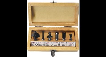 Toolland Freesgereedschap, 6-delig, in houten opbergkistje, ideaal voor doe-het-zelf houtbewerking