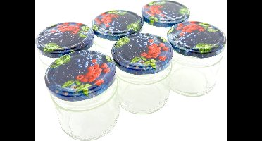 Confituurpot Jampot Inmaakpot met schroefdeksel van 210 ml - 7 x 7 cm - 18 stuks