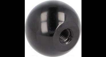 Kogelknop Ø 40mm - M10 15mm - DIN 319 - Zwart glans