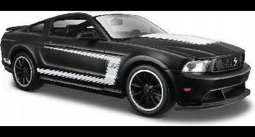 Maisto Modelauto Ford Mustang - Boss 302 2012 - matzwart - 20x8x6 cm - schaal 1:24 - speelgoedauto