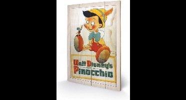 DISNEY - Printing on wood 40X59 - Pinocchio Conscience