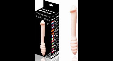 Power escorts - Rocket Dong - 20,4 cm - dia 3 cm - Flesh - BR140 - Double dildo - Extreme Flexible - Ideal for starters