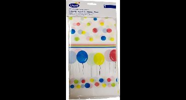 Tafelkleed met stippen en ballonnen pvc 118x180 cm