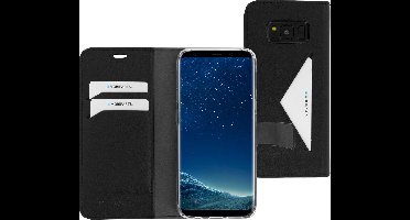 Mobiparts hoesje geschikt voor Samsung Galaxy S8 - Wallet/Boekhoesje - Eco Leer - Magneet Sluiting - Opberg vakken - Zwart