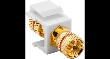 Keystone module met draaiklemmen voor luidsprekerkabel (rood) / wit