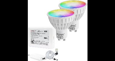 Milight starterspakket 3: 2xGU10 RGBWW Wifi spot met Wifi module