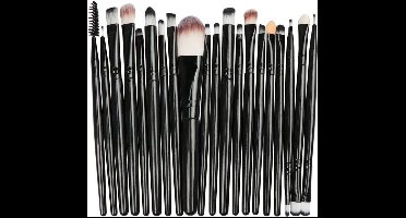 20Stuks Make-Up Kwasten Set Zwart Oogschaduw Foundation Poeder Eyeliner Wimper Lip Make Up Borstel Cosmetische beauty Tool Kit Hot