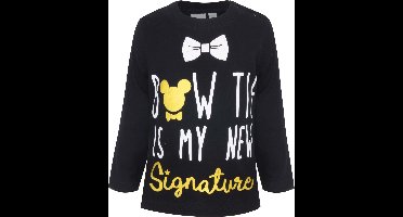 Disney Mickey Mouse Baby Shirt -Lange mouw - Zwart - Bow tie is my new signature - Maat 86 (24 maanden)