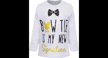 Disney Mickey Mouse Baby Shirt -Lange mouw - Grijs - Bow tie is my new signature - Maat 80 (18 maanden)