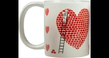 Arti Casa Mok Stenen Hart 300 Ml Keramiek Wit/rood