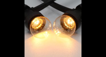 Lichtsnoer - dimbaar - 50 meter met 100 lampen - 2W LED lampen met LED in bodem - kleur van kaarslicht (2000K) - dimmer met afstandsbediening