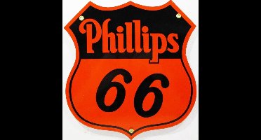 Phillips 66 Oranje Logo Emaille Bord 30 x 28 cm 28 x 30 cm