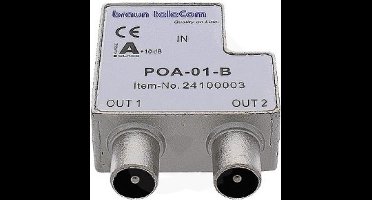 KabelKeur Coax splitter - Braun Telecom (Vrouwelijk naar 2x mannelijk)