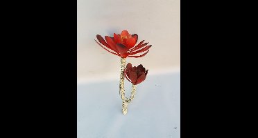 Mica Decorations 3 stuks Gloriosa kunstbloem tak,geel groen