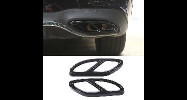Uitlaat sierstuk trim voor Mercedes A Klasse W176 C Klasse W205 B Klasse W166 C292 AMG Look zwart