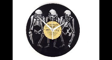 Klok gemaakt van een echte LP - Horen-zien-zwijgen