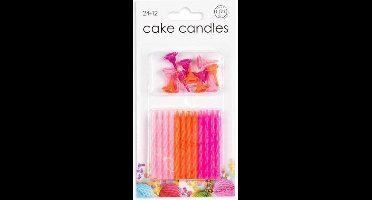 Taart kaarsjes roze en oranje