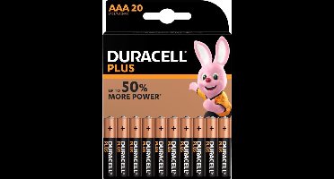Duracell Plus alkaline AAA-batterijen, verpakking van 20