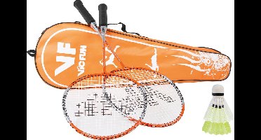 Victor VICfun oranje badmintonset 1.6 | 2 rackets shuttles en tas
